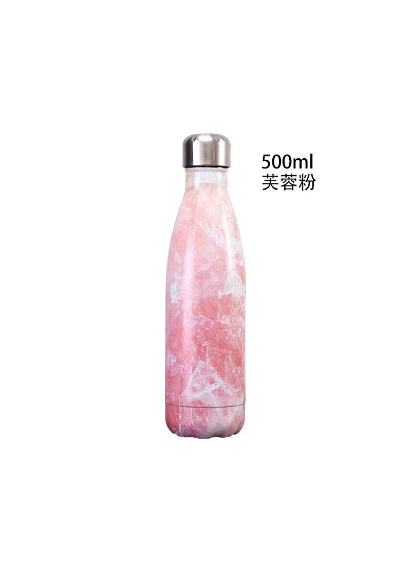 Generic - Marble Finish Sports Water Bottle 304 Stainless Steel Thermal Flask Hibiscus powder - Image 1