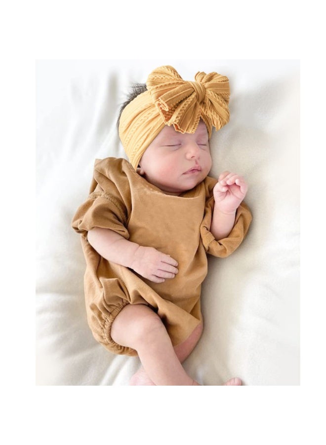 Newborn Baby Headband For Girls Elastic Knit Children Turban Baby Bows Soft Nylon Kids Headwear，9 pcs - Image 4