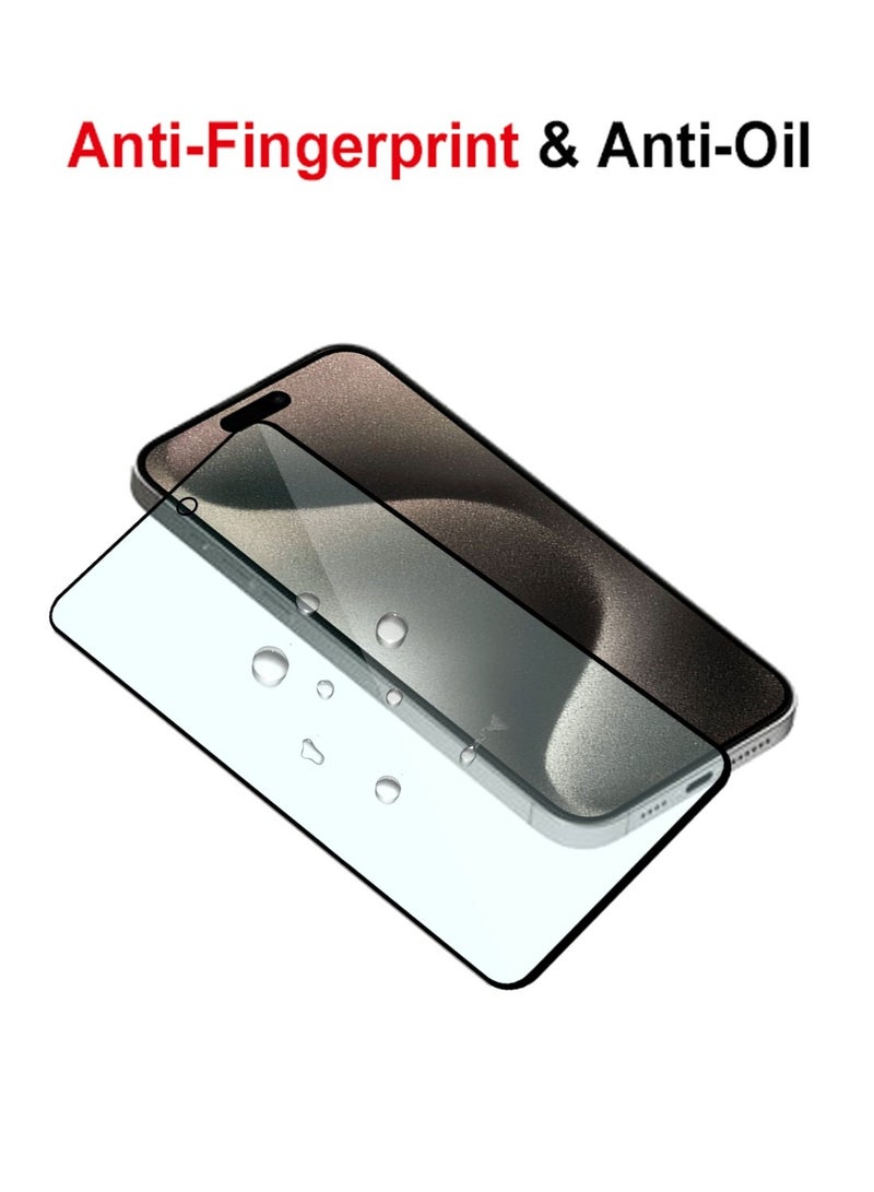 Techie حماية شاشة زجاجية مقساة مضادة للضوء الأزرق لجهاز آبل آيفون 15 برو ماكس – صلابة 9H، مضادة للانعكاس، خالية من الفقاعات، 0.33 مم، تركيب سهل - Image 3