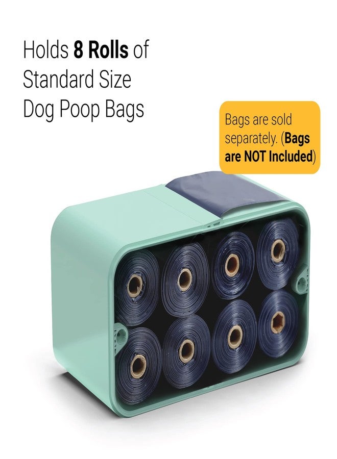 SVD.PET Dog Poop Bag Dispenser, Wall Mount Waste Bag Dispenser with Magnetic Lid Holds 8 Rolls of Waste Bags, Indoor/Outdoor Wall mount or Place on the Table (Spearmint, Dispenser only)) - Image 4