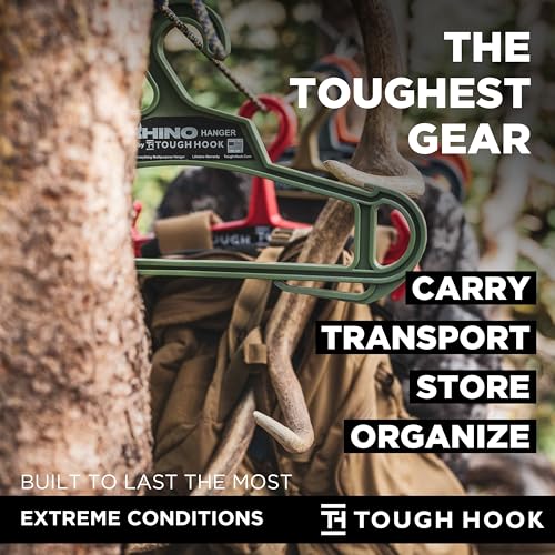 Tough Hook Rhino Tough Hook Heavy Duty Clothes Hangers – Made in USA, Military Grade Coat Hanger for Body Armor – 200-lb Capacity Suit Hangers – The Everyday for Everything, The Indestructible Hanger, 1 Red - Image 5