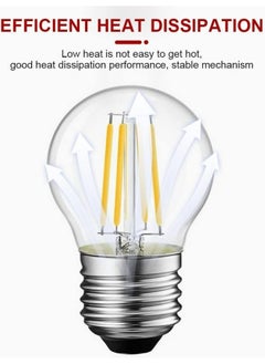 HUA QIANG WANG Vintage E27 Edison Bulbs LED Light Bulbs 40W Equivalent,2700K Warm White,Antique Clear Glass Small Decorative Bulbs,G45 4W LED Filament Bulbs,Pack of 10,Yellow Light  - Image 4