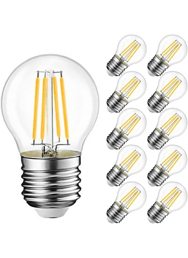 HUA QIANG WANG Vintage E27 Edison Bulbs LED Light Bulbs 40W Equivalent,2700K Warm White,Antique Clear Glass Small Decorative Bulbs,G45 4W LED Filament Bulbs,Pack of 10,Yellow Light  - Image 1