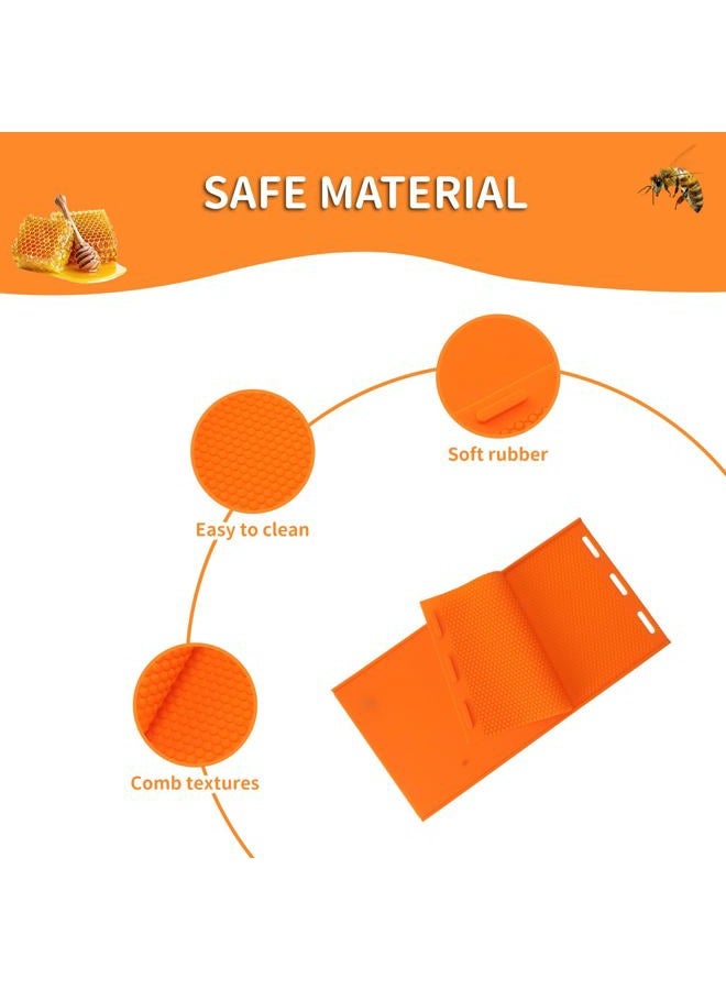 Topyond 2 Sheets 5.4mm Silicone Beeswax Beekeeping Supplies for Beekeepers, Honeycomb Sheets and Beeswax Foundation Press Embosser, Orange Color - Image 4