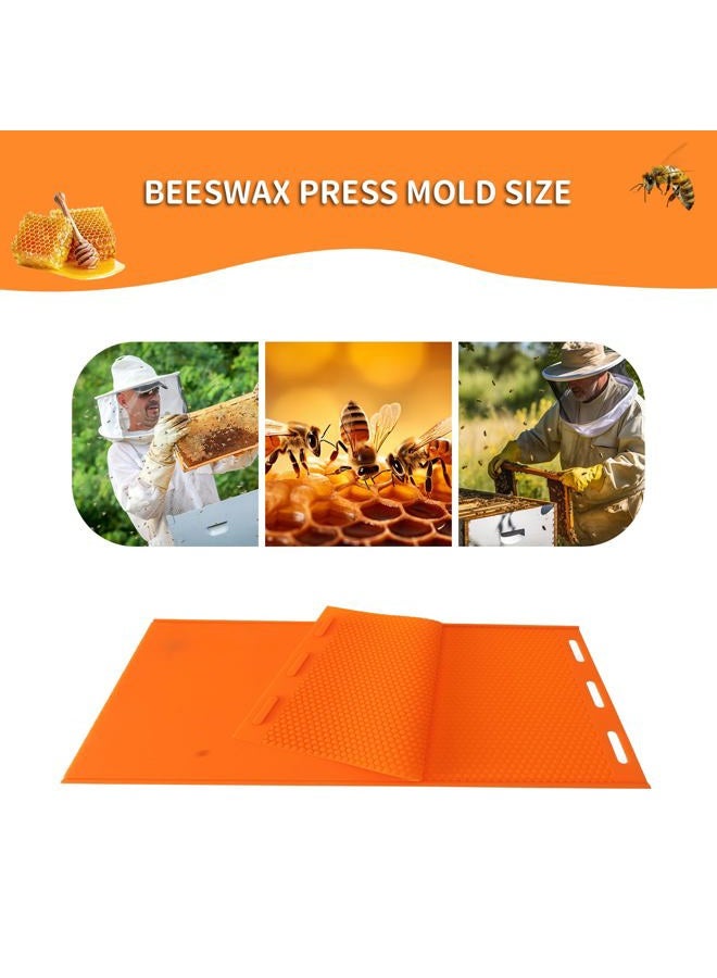 Topyond 2 Sheets 5.4mm Silicone Beeswax Beekeeping Supplies for Beekeepers, Honeycomb Sheets and Beeswax Foundation Press Embosser, Orange Color - Image 5