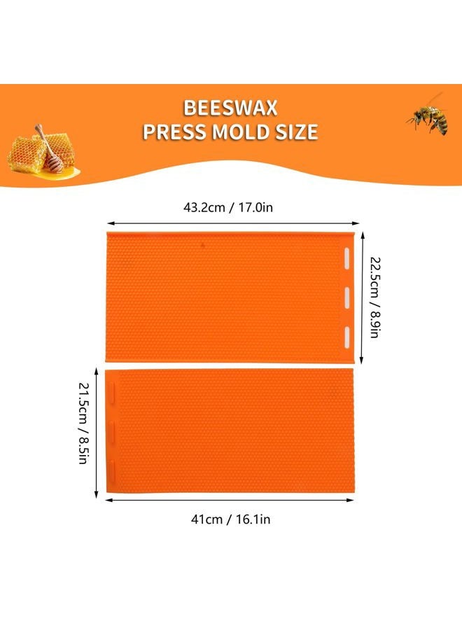 Topyond 2 Sheets 5.4mm Silicone Beeswax Beekeeping Supplies for Beekeepers, Honeycomb Sheets and Beeswax Foundation Press Embosser, Orange Color - Image 2