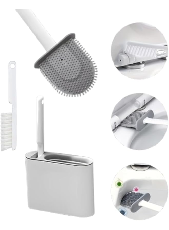 promass Modren Wall-Mounted Toilet Brush Set with Soft Bristles - Long Handle, Multi-Functional Household Cleaning Tool, Essential Home Accessory- Prsentable and Well Organized Washrooms