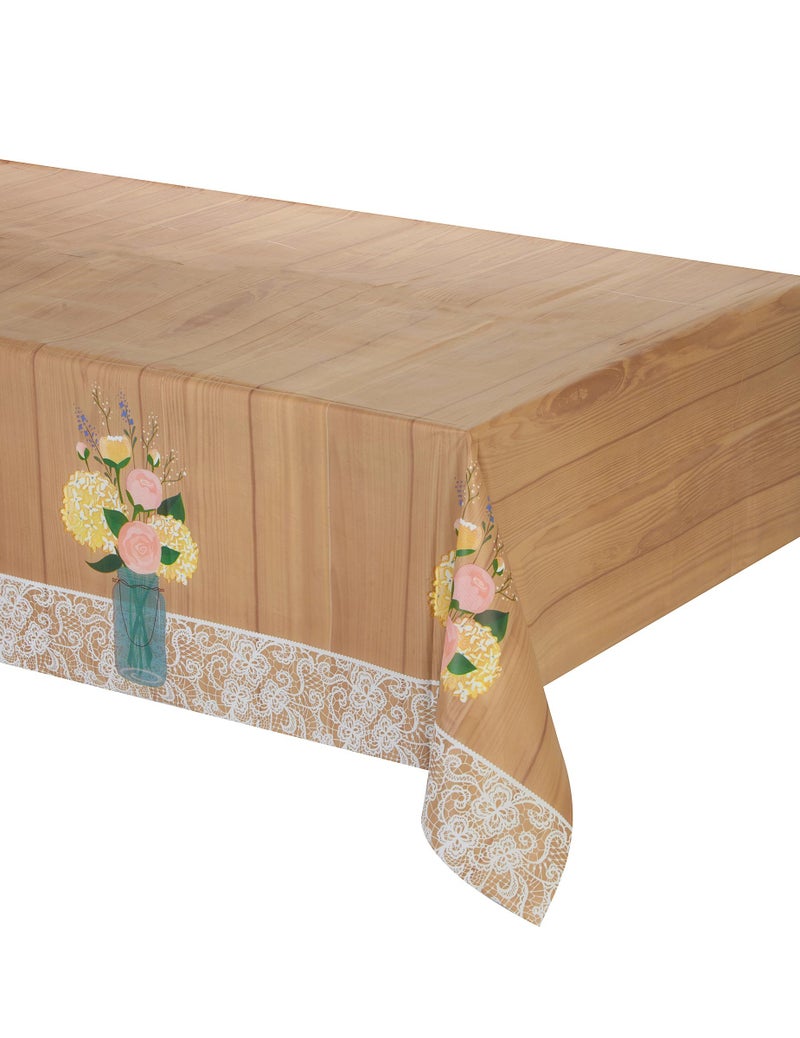 Creative Converting Plastic Tablecover, 54" x 102", Multicolor - Image 1