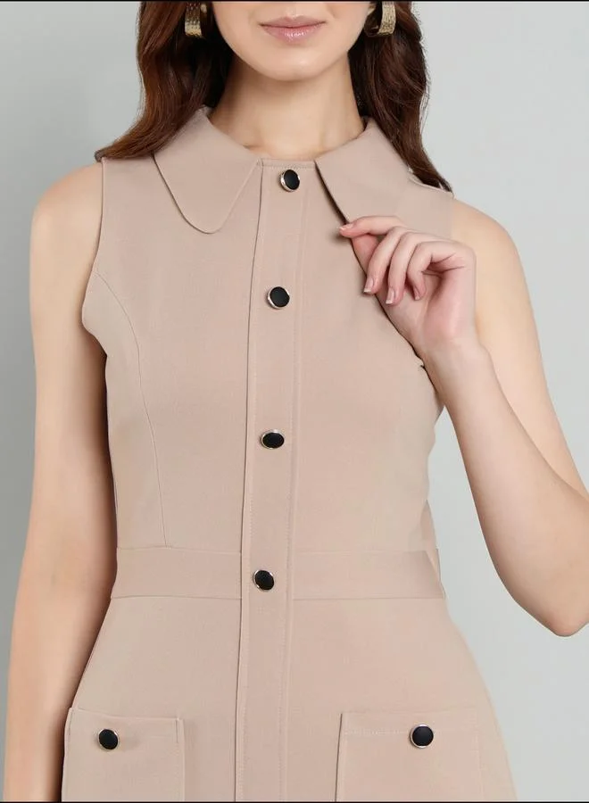 ميش Mish Beige Sleeveless Mini Dress