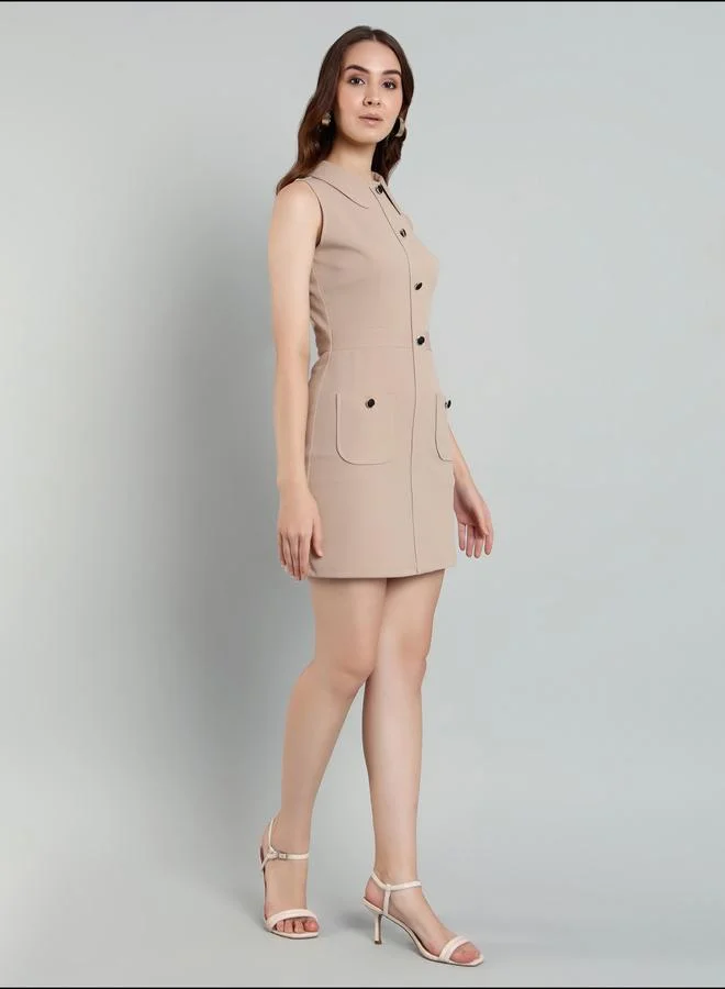 ميش فستان قصير بدون أكمام