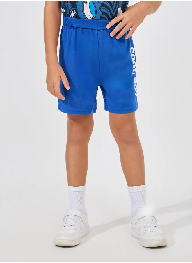 ستايلي Truck Graphic Print T-Shirt & Shorts Set