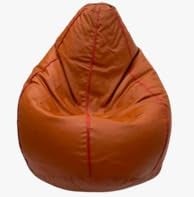 OHSTORE Premium Bean Bag Chair Ultra Comfortable Durable Faux Leather Cover Lightweight Ergonomic Lounge Seat for Home Office Gaming Relaxation TanRed 2XLBB