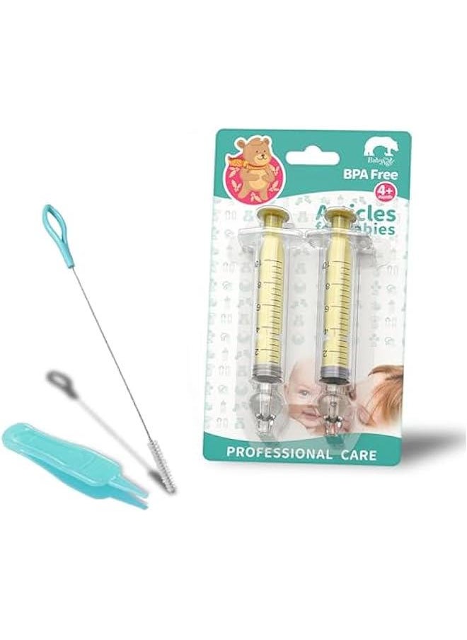 Generic Nasal Syringe for Baby Yellow - 2PCS - Safe Silicon Baby Nasal Aspirator Qucik Syringe Nose Cleaner Rinsing Tool for Baby/Infant/Kid  - Image 1