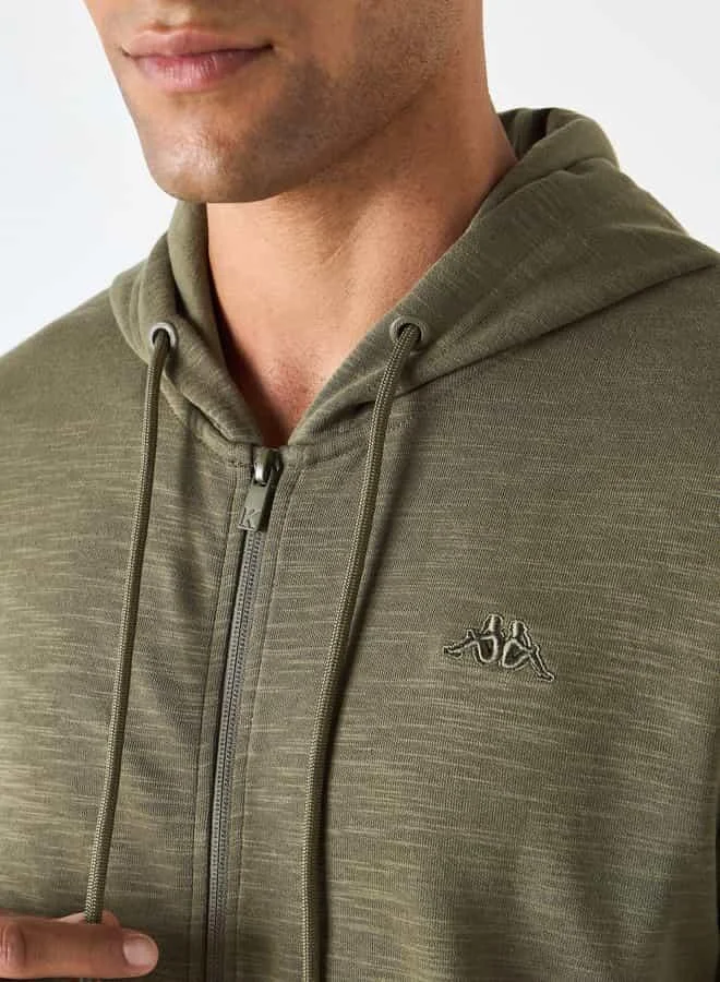 Kappa Kappa Logo Embroidered Zip Through Hoodie with Pockets