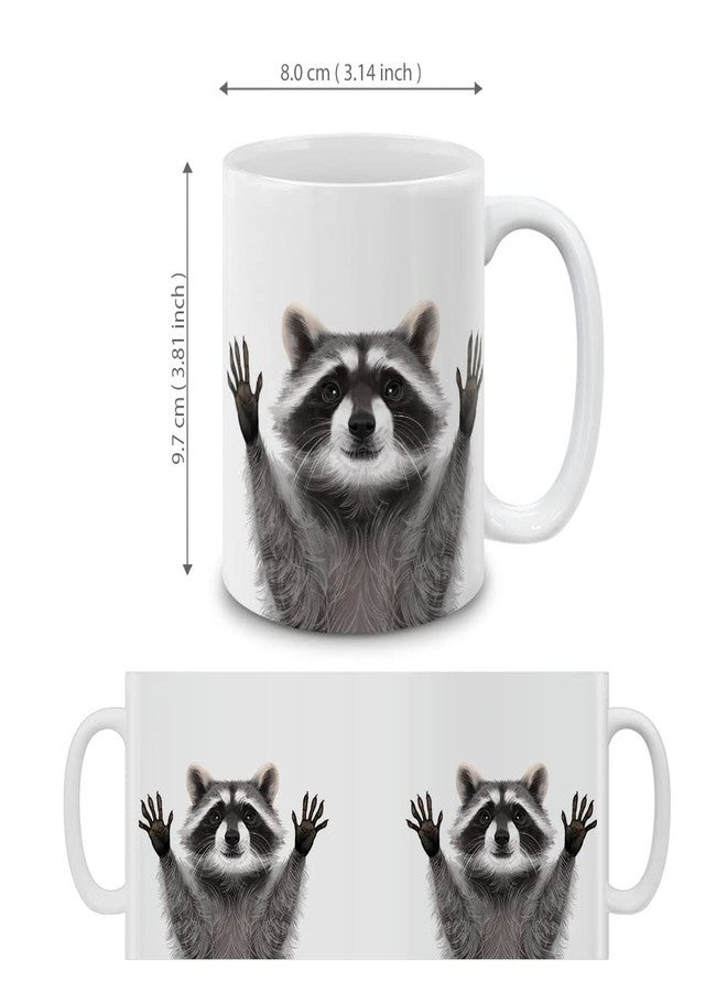 MUGBREW Raccoon Hands Out Ceramic Coffee Mug Tea Cup, 11 OZ - Image 4