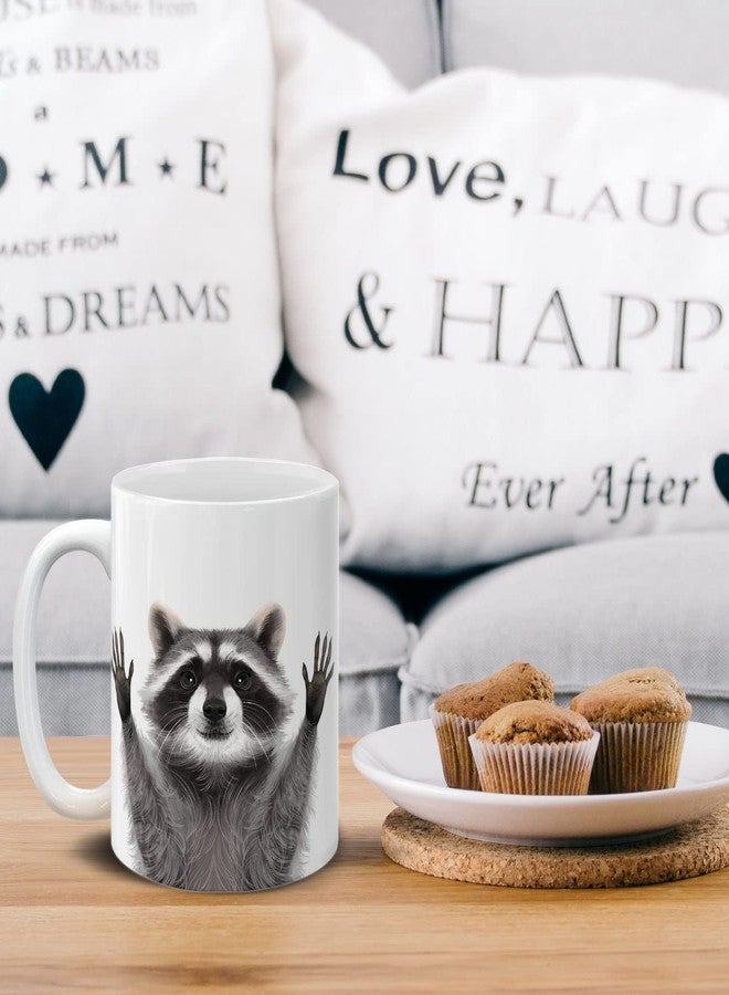 MUGBREW Raccoon Hands Out Ceramic Coffee Mug Tea Cup, 11 OZ - Image 5