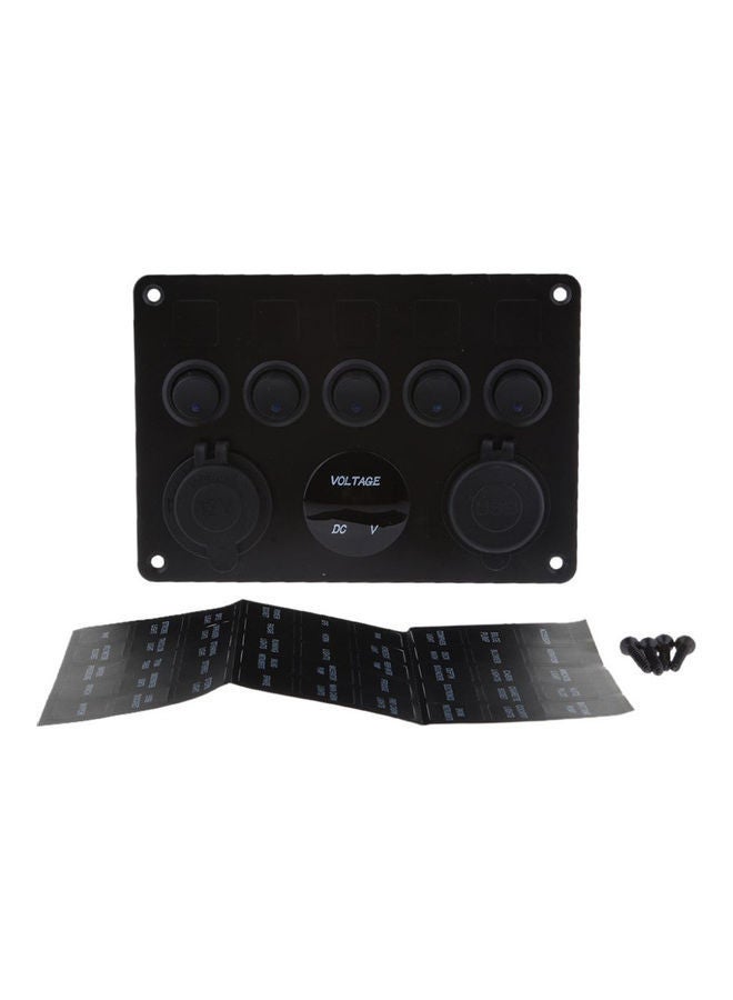 Loquat 5-Gang Marine Boat Rocker Switch Panel With Screws - Image 3