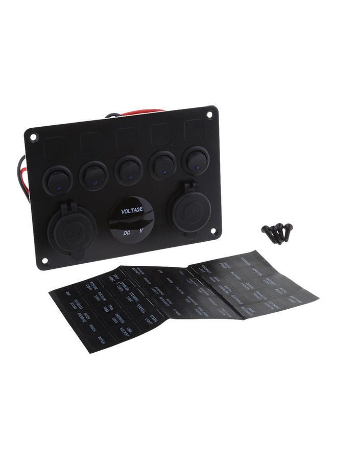 Loquat 5-Gang Marine Boat Rocker Switch Panel With Screws - Image 1
