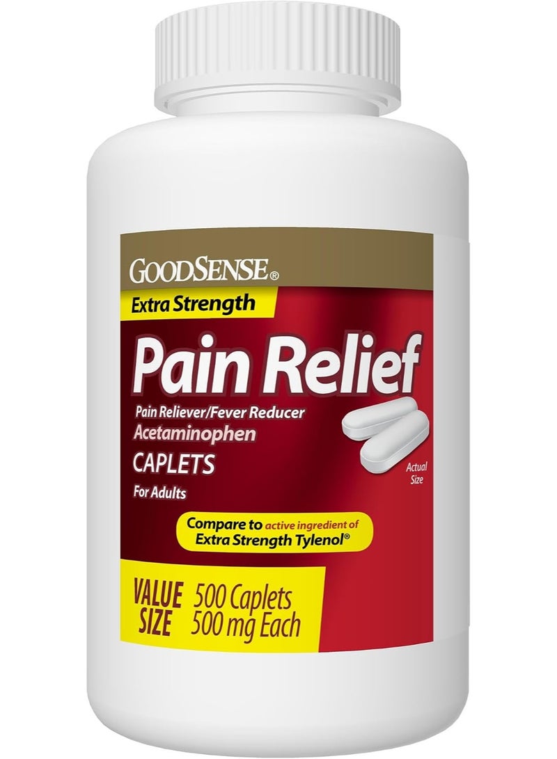 GoodSense Extra Strength Pain Relief, Acetaminophen Caplets, 500 mg, 500 Count