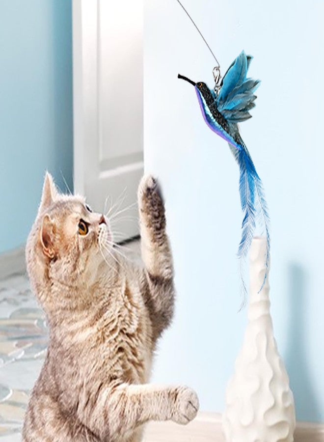 JXFUKAL Cat Feather Toy Refills, 6Pcs Simulation Bird Mouse Bee Worm Feather Cat Lures Wand Attachment Replacement for Kitty Kitten Indoor Cats Accessories - Image 4