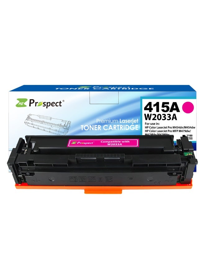 Prospect Toner Cartridge 415A W2033 Magenta Laser Compatible with HP 415A W2033A for Printers HP Color LaserJet Pro M454dn M454dw MFP M479dw M479fdn M479fdw ( Magenta ) - Image 1