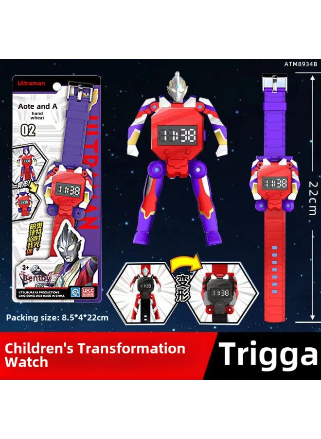 Generic - Genuine Smart Ultraman Watch Q Mecha Deformation Children Boys Girls Ultraman Hero Watch Toy-Color:Ott Mecha Watches-Altman Of Tliga - Image 1