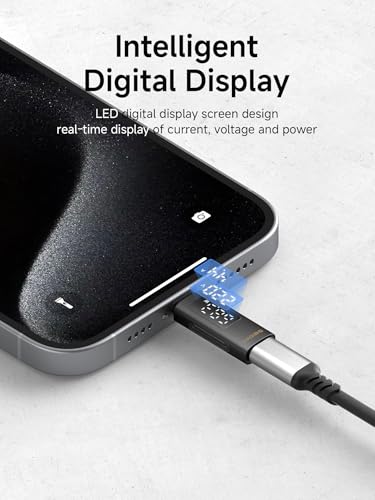 Hagibis LED Display USB C Adapter 240W 80Gbps 8K60Hz USB4 V20 Connecter for Thunderbolt 43 iPhone 16 15 Pro Max Current Voltage Fast Charging Monitoring Display Tester Detector AA20 - Image 3
