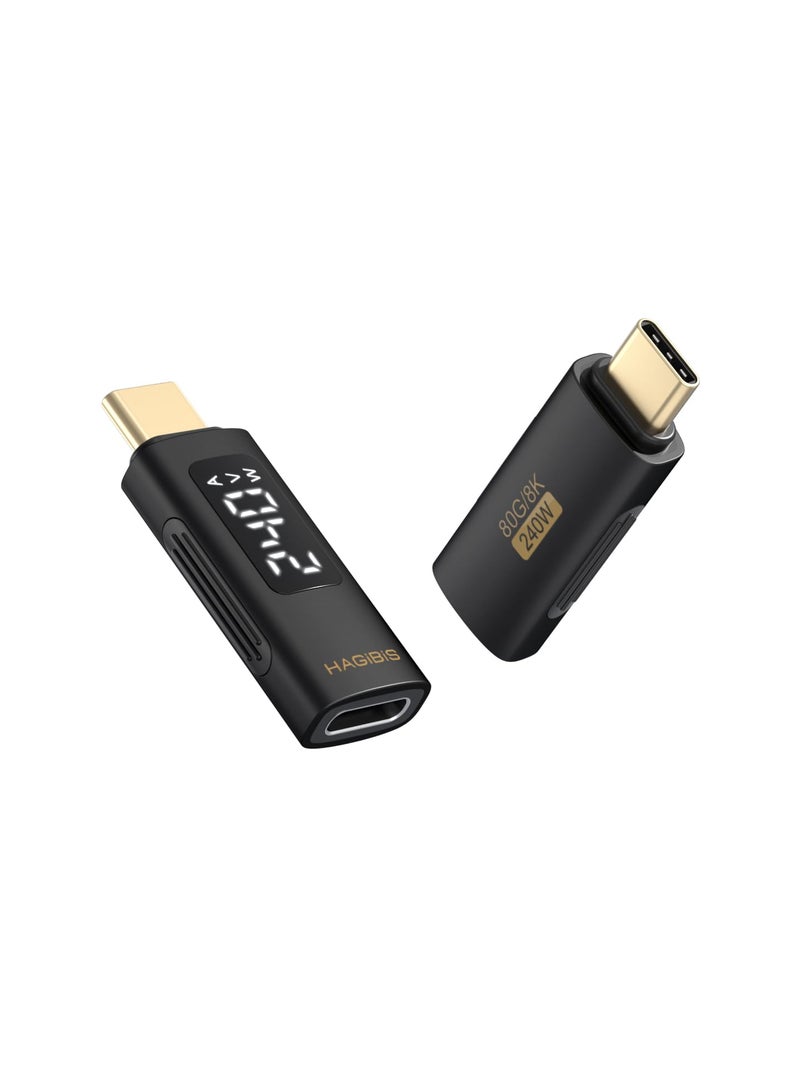 Hagibis LED Display USB C Adapter 240W 80Gbps 8K60Hz USB4 V20 Connecter for Thunderbolt 43 iPhone 16 15 Pro Max Current Voltage Fast Charging Monitoring Display Tester Detector AA20 - Image 2