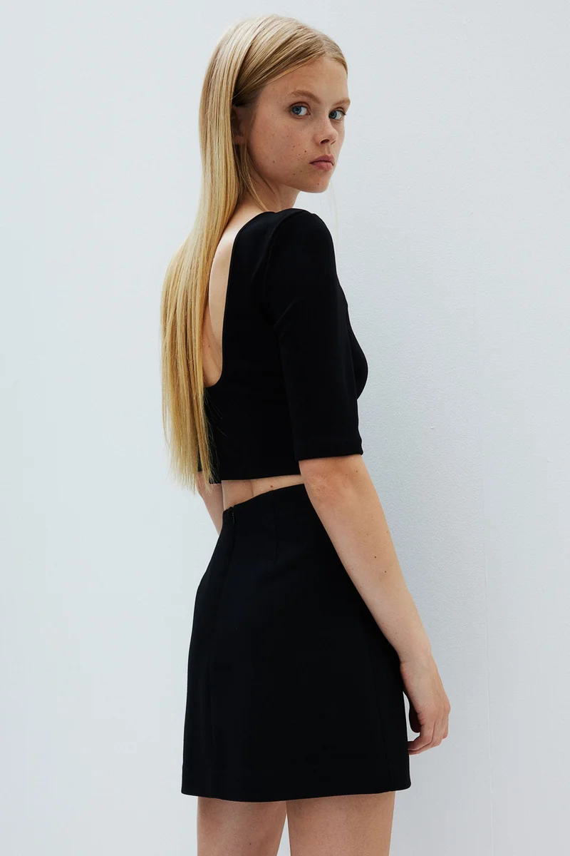 H&M Button-Front Mini Skirt
