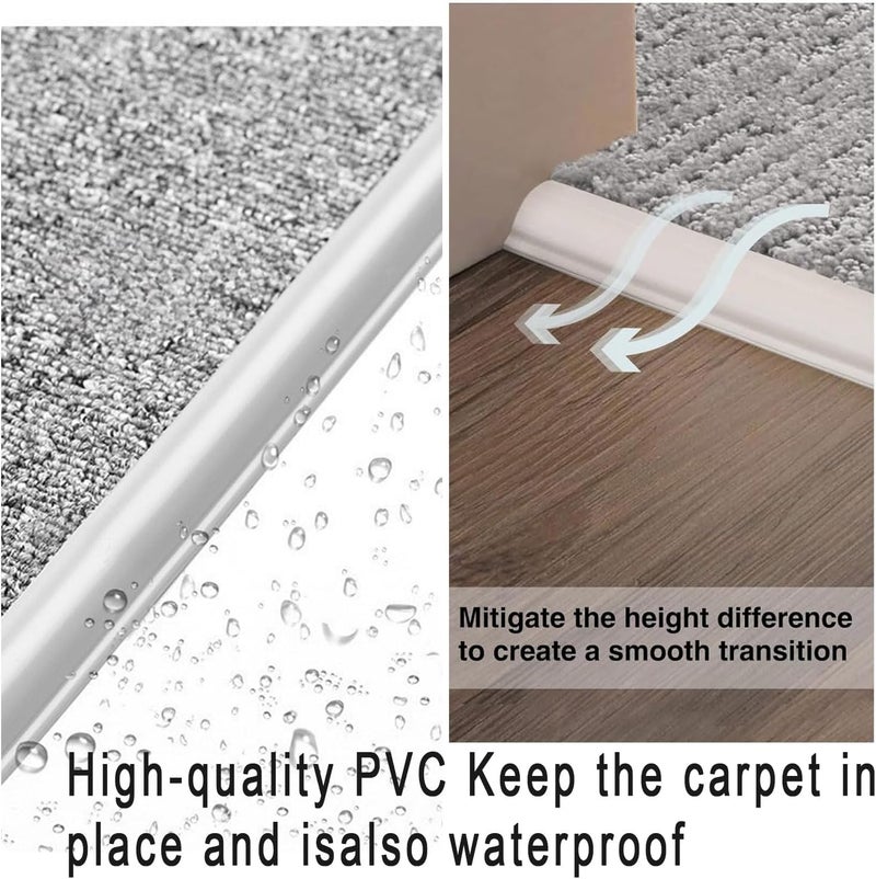 Aetherix Carpet to Tile Transition Strip, Flexible Carpet Edging from Carpet to Tile Floor, Self Adhesive Cuttable Carpet Edge Trim Strip, Flexible Rug Edge Protector for Doorway（Black 20ft） - Image 3