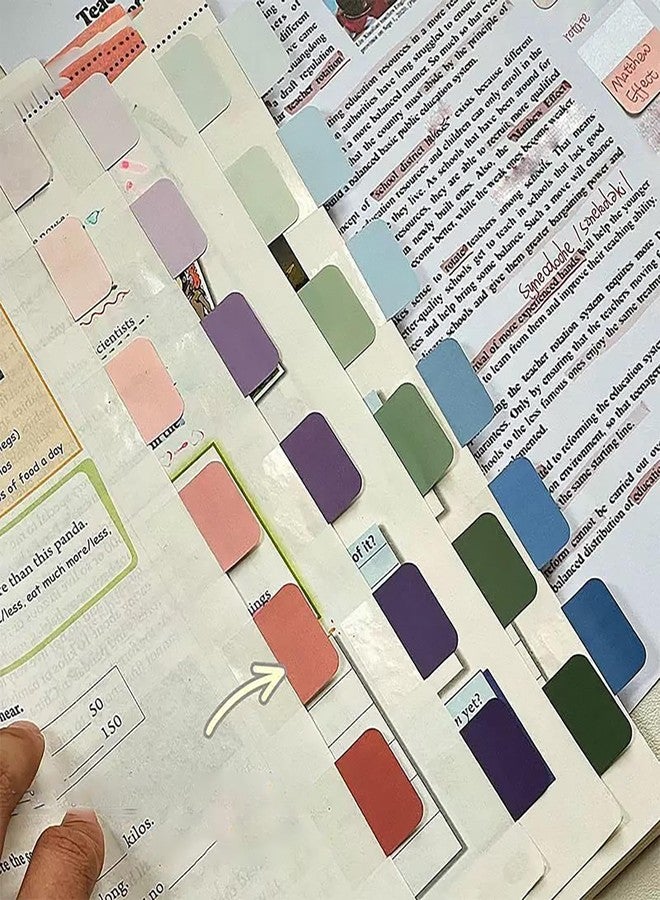 Potanro Book Tabs 480 PCS Annotation Tabs Transparent Sticky Notes Tabs for Notebooks 1 Inch Repositionable Index Tabs for Annotating Books and File Classification (Medium) - Image 3