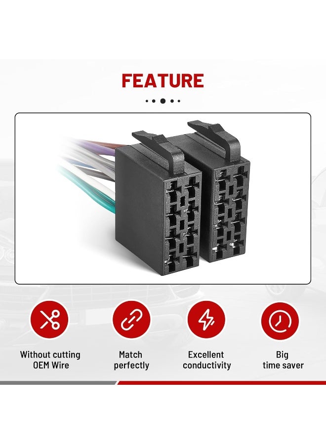 RED WOLF Radio Stereo ISO Wire Harness Adapter CD Player Connector Replacement - Image 3