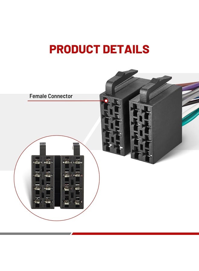 RED WOLF Radio Stereo ISO Wire Harness Adapter CD Player Connector Replacement - Image 4