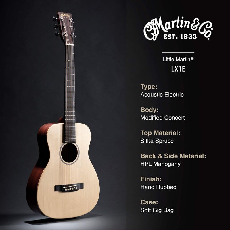 Martin LX1E Little Martin Acoustic Guitar with Gig Bag - Image 5