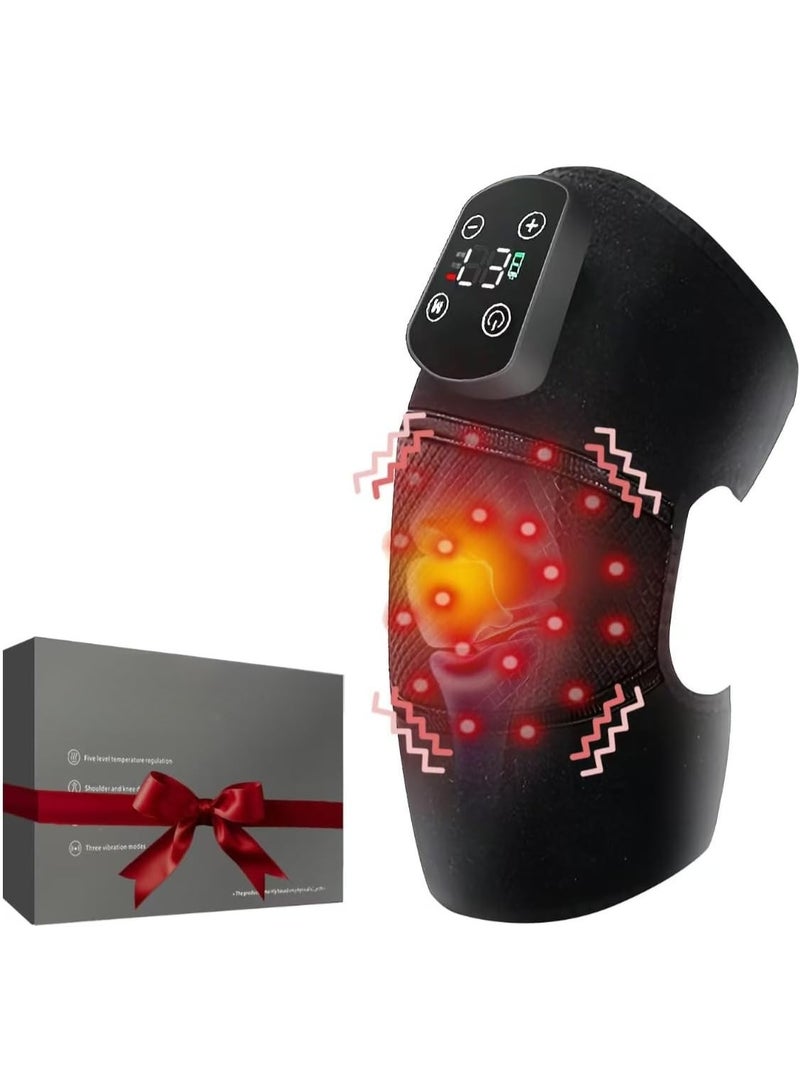 جهاز تدليك الركبة المطور بتقنية الضوء الأحمر والاهتزاز - دعامة حرارية لاسلكية لتخفيف آلام الركبة والكتف والمرفق - Image 1