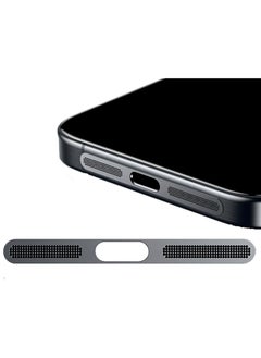 Generic Metal Dust Proof Mesh Sticker for iPhone 15 Models Built-in Protective Speaker and Charging Port Upgraded Adhesive Anti Dust Sticker for Iphone 15/15 Plus/15 Pro/15 Pro Max Black  - Image 1