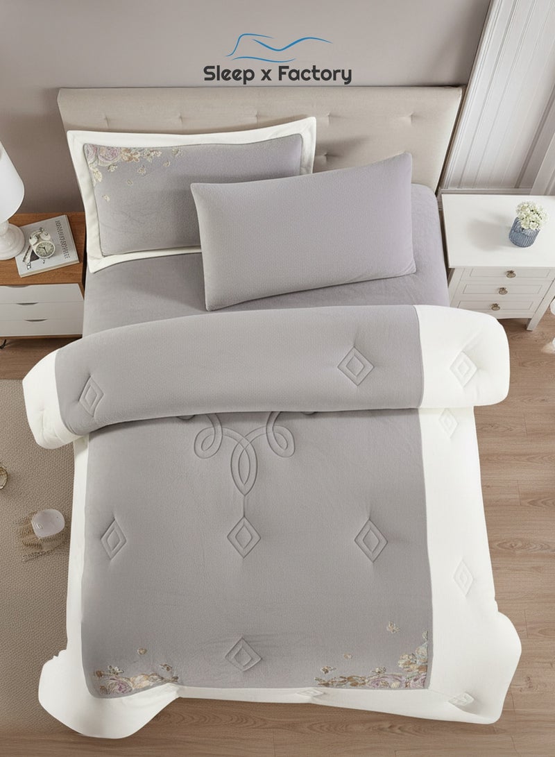 سليب × فاكتوري طقم مفرش شتوي مخملي 4 قطع – مقاس مفرد - Image 2