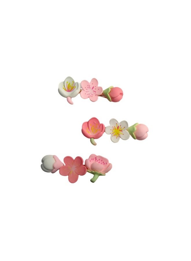 SUN Ring SUNRING Korean Hair Clips Pearl Hair Clips Korean Rhinestone Flower Clip Hair Clips Hair Accessories For Toddlers, Girls & Women (Pink) - Image 1