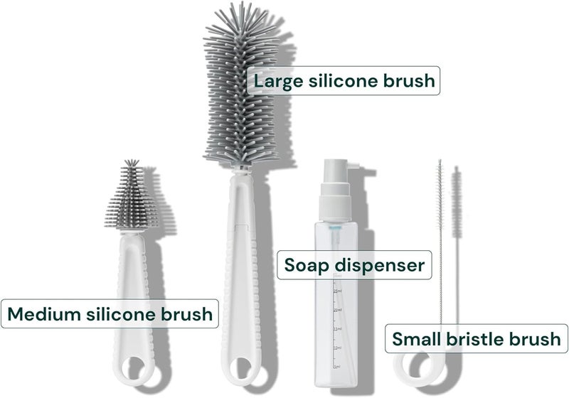 Willow Travel Cleaning Kit  Drying Rack  5Pack Cleaning Rack and Brushes for Breast Pump Parts and Bottles  Breastfeeding Essential - Image 3