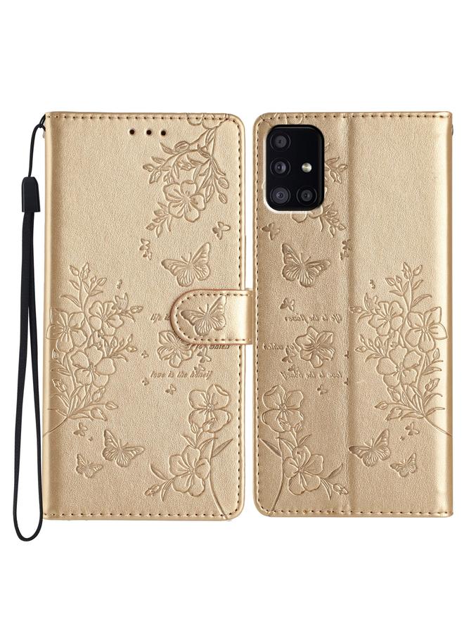 اس-توب جراب جلدي لهاتف Samsung Galaxy A71 4G بنقشة فراشات وزهور - Image 1