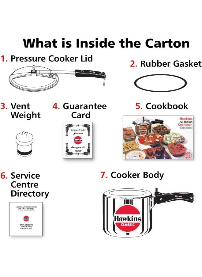 Hawkins 3 Liter Classic Aluminium Tall Pressure Cooker,Silver  - Image 5
