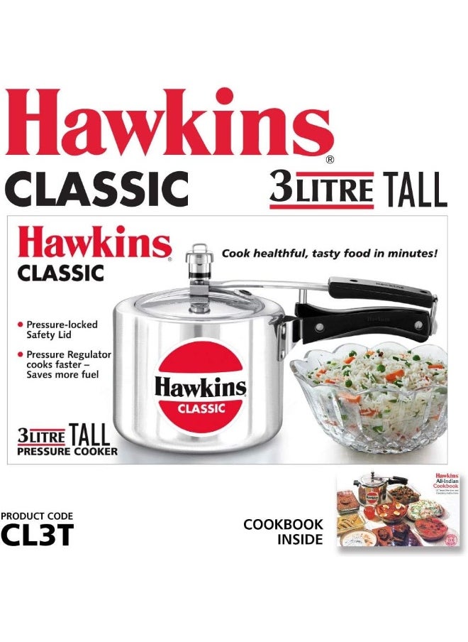Hawkins 3 Liter Classic Aluminium Tall Pressure Cooker,Silver  - Image 2