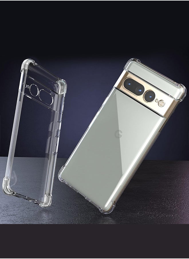 CATANES Google Pixel 7 Pro TPU Case Clear Anti-Yellowing Transparent Shockproof Protective Phone Case Scratch Resistant Reinforced Corners Cover  - Image 4