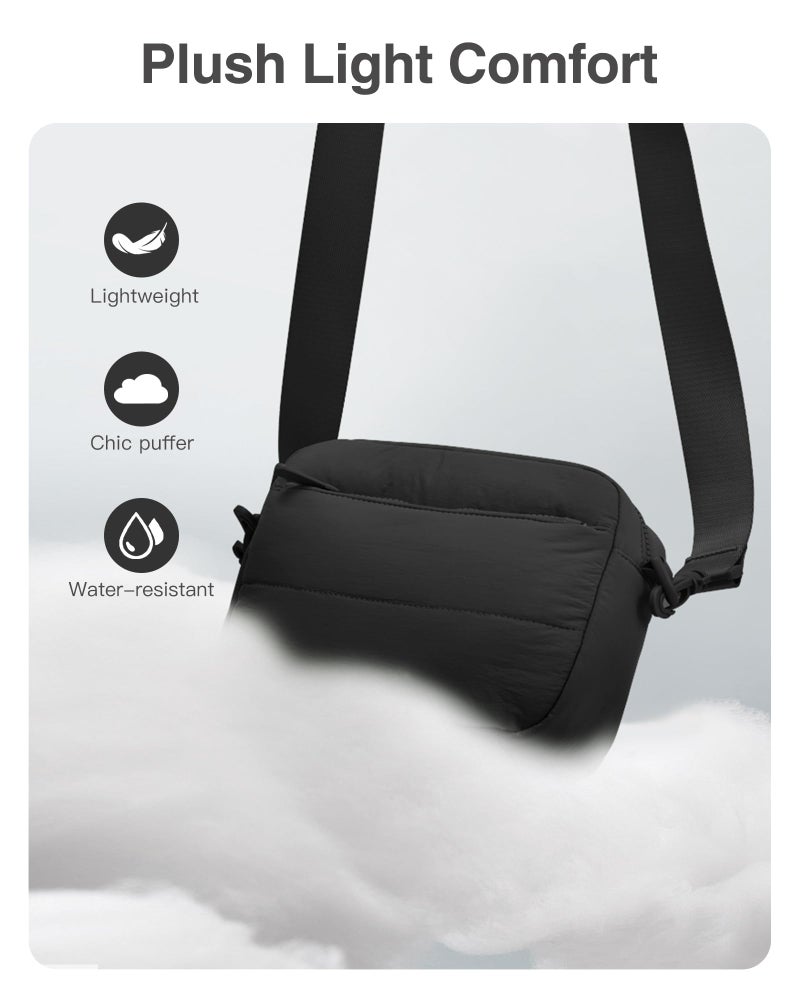 Gitus Crossbody Bags for Women Small Puffy Shoulder Handbag Travel Cross Body Purse with RFID Blocking Cards Slot and Adjustable Strap ï¼ˆBlackï¼‰ - Image 4