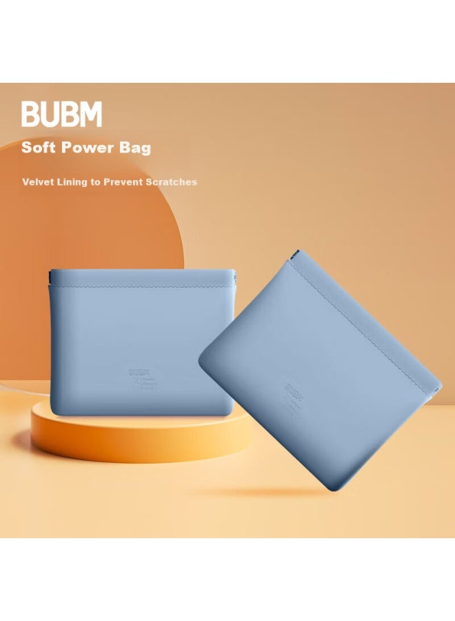 Bubm Digital Storage Bag Portable Automatic Closure Tight Mouth Power Charger Wireless Mouse Mobile Hard Drive U Disk Protective Case Bm01241007 Haze Blue - Image 1