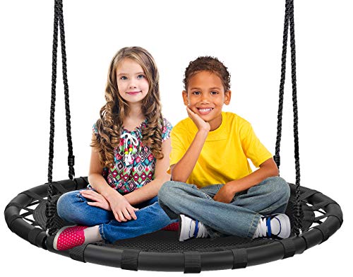 Sorbus Saucer Tree Swing Kids Outdoor Disc Round Swing 40 Heavy Duty 220lbs Seat Easy Install Flying Saucer Web CircleSwing Perfect for GiftPlayground Birthday Xmas Indoor Outdoor TireSwing - Image 1