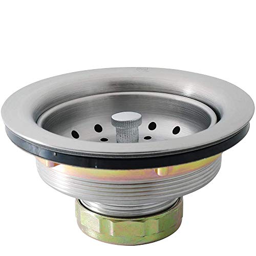 KONE 3-1/2 Inch Kitchen Sink Drain Assembly with Strainer Basket/Drain Stopper, All Stainless Steel Sink Drain Kit Durable and Rustproof - Image 1