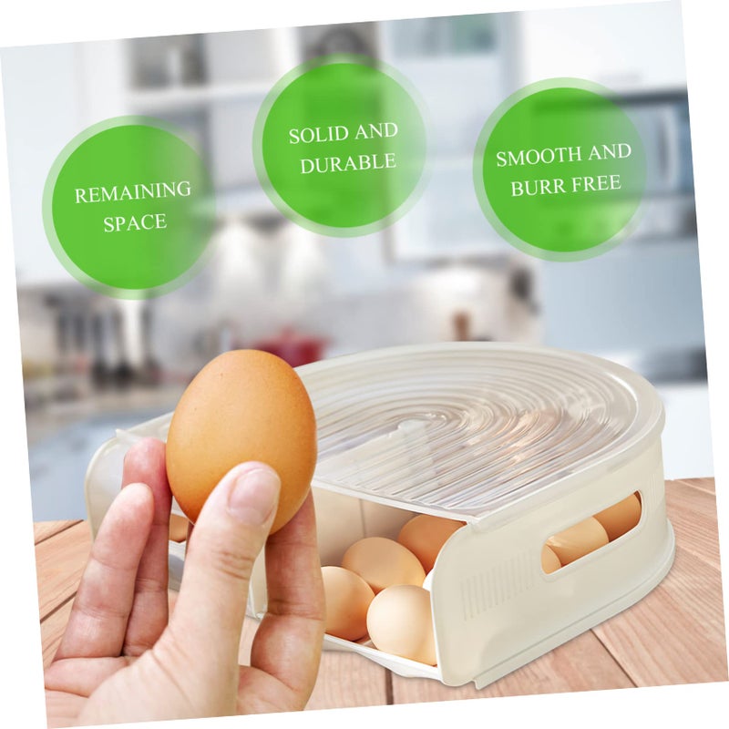 Ivory Egg Tray For Refrigerator Thickened Space Saving Kitchen Storage Organizer - Image 5