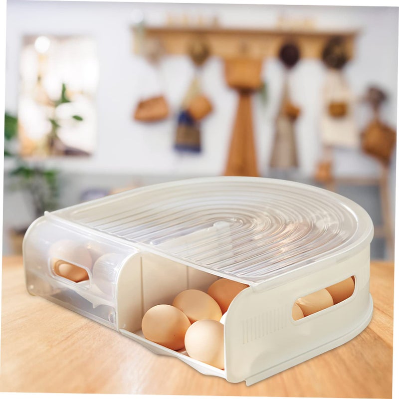 Ivory Egg Tray For Refrigerator Thickened Space Saving Kitchen Storage Organizer - Image 4