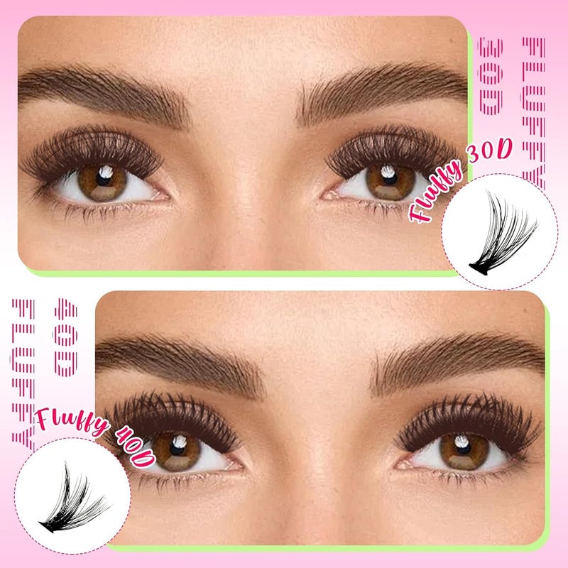 RITALASH Lash Extension Kit 30D+40D DIY Lash Clusters 280pcs Cluster Lashes Individual Lashes Eyelash Extension Kit with Lash Bond and Seal,Lash Tweezers(30D+40D Kit,9-15mm Mixed) - Image 5